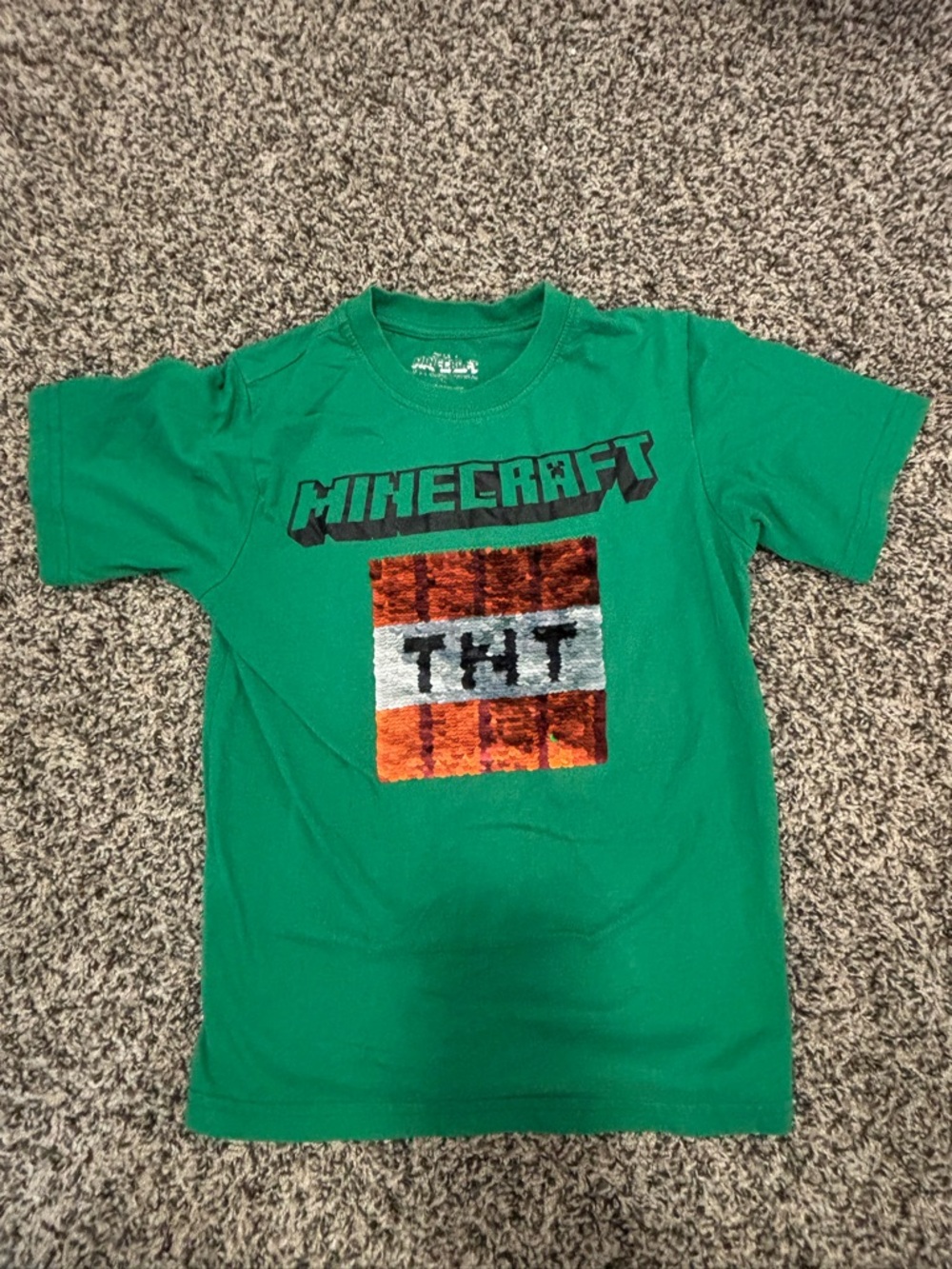 Minecraft Green TNT Graphic Short Sleeve Tee for Kids